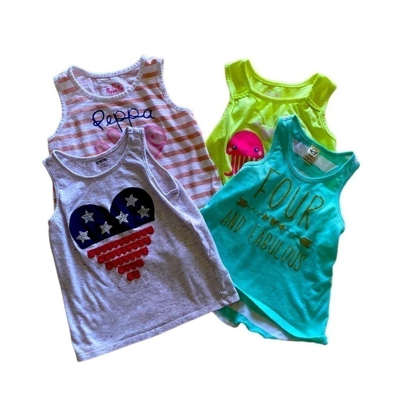 COPY - GIRLS BUNDLE -4 TOPS-SIZE 4 - Picture 1 of 10